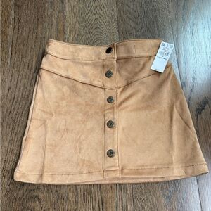 NWT Girls Faux Suede Mini Skirt